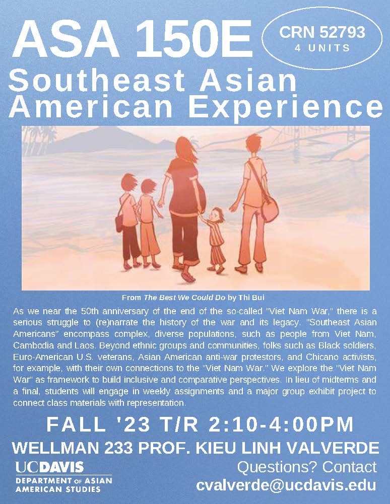 ASA 150E Southeast Asian American Experience course flyer for Fall 2023