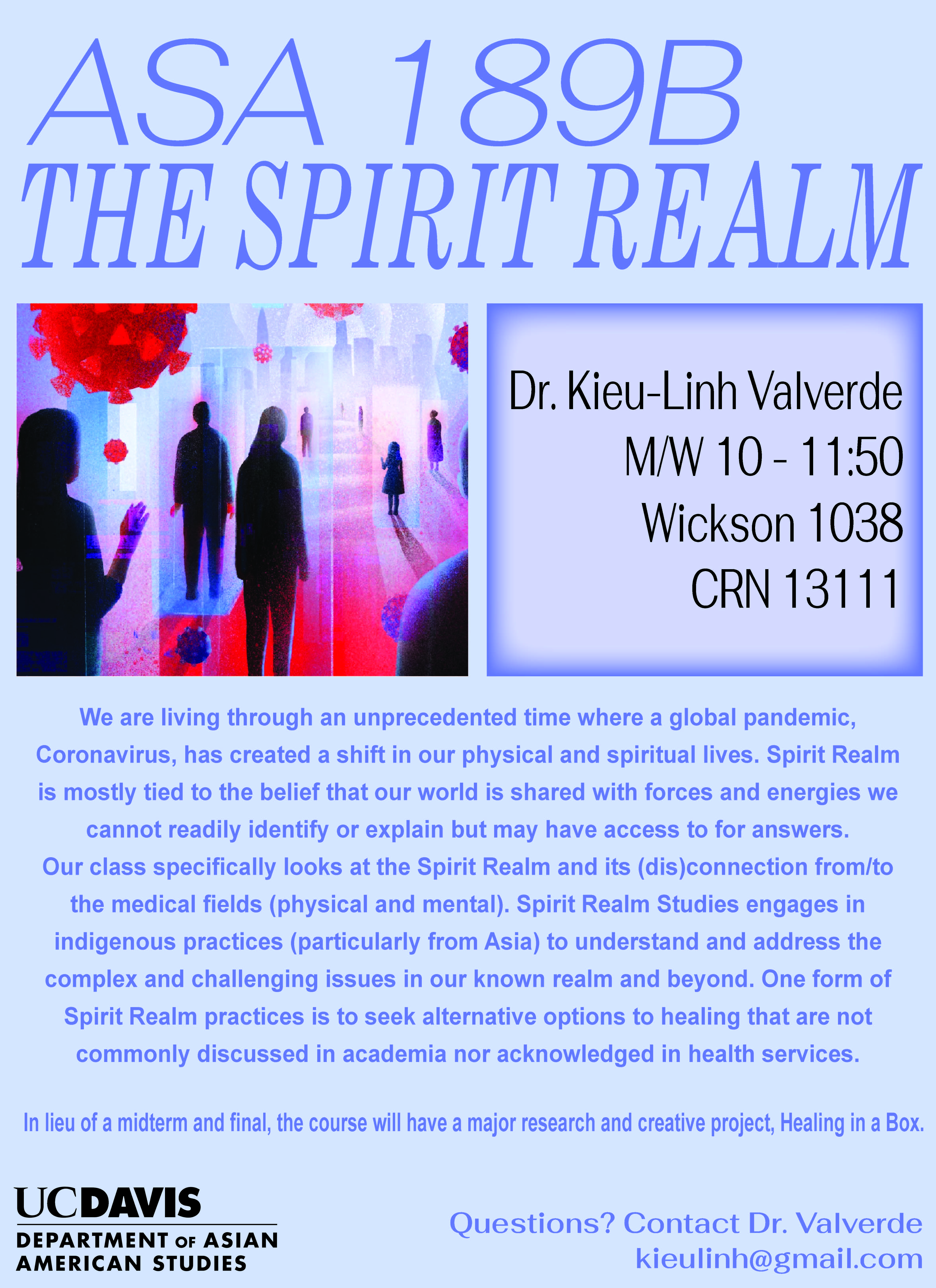 ASA 189B The Spirit Realm course flyer for Winter 2023