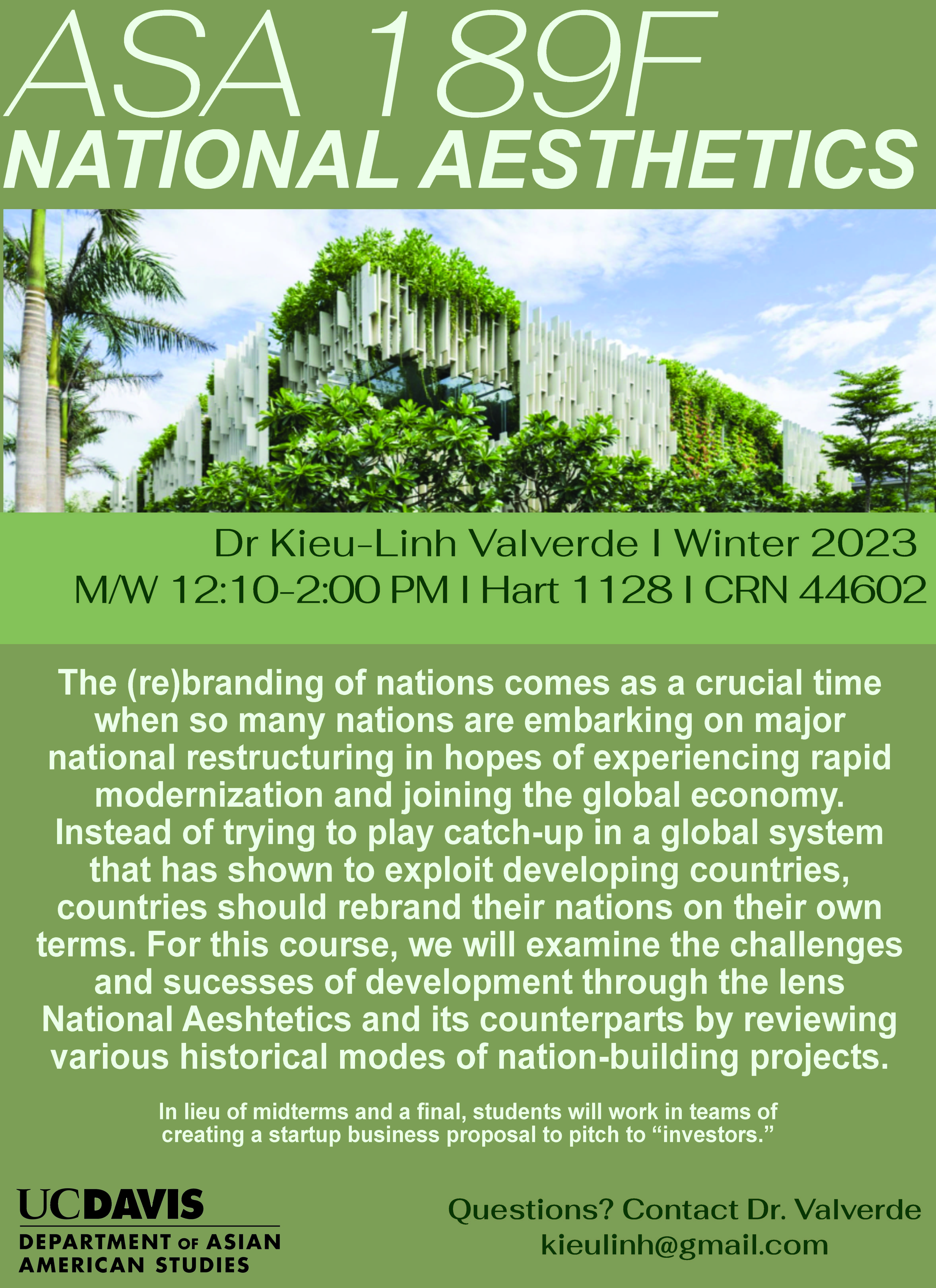 ASA 189F national aesthetic course flyer for Winter 2023