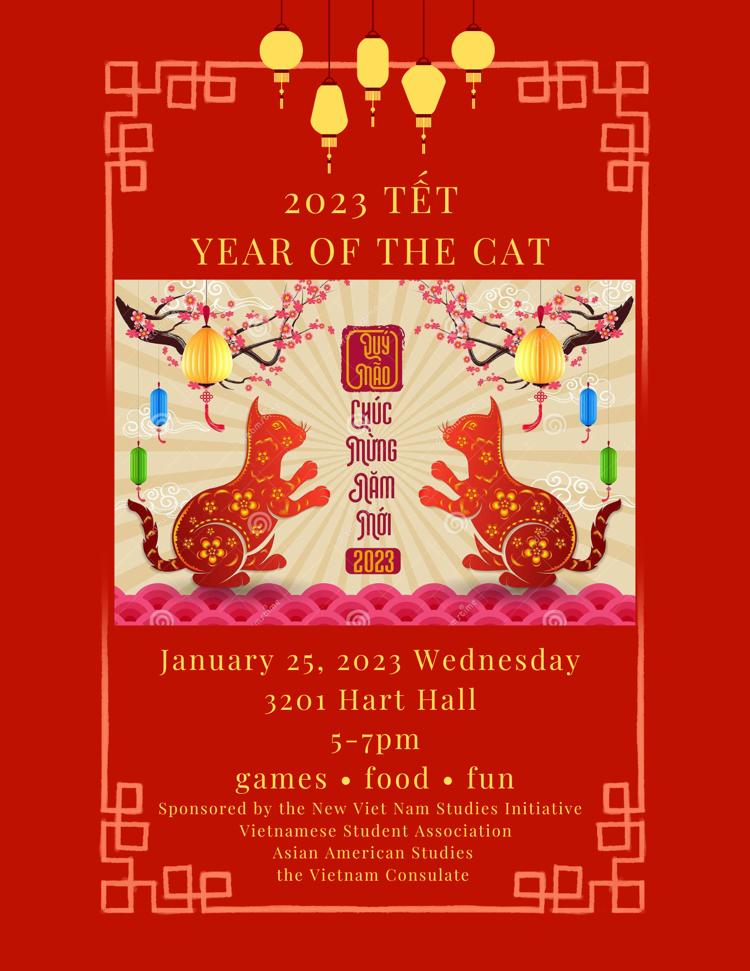 Tet Lunar New Year Celebration Event Flyer for January 25 2023