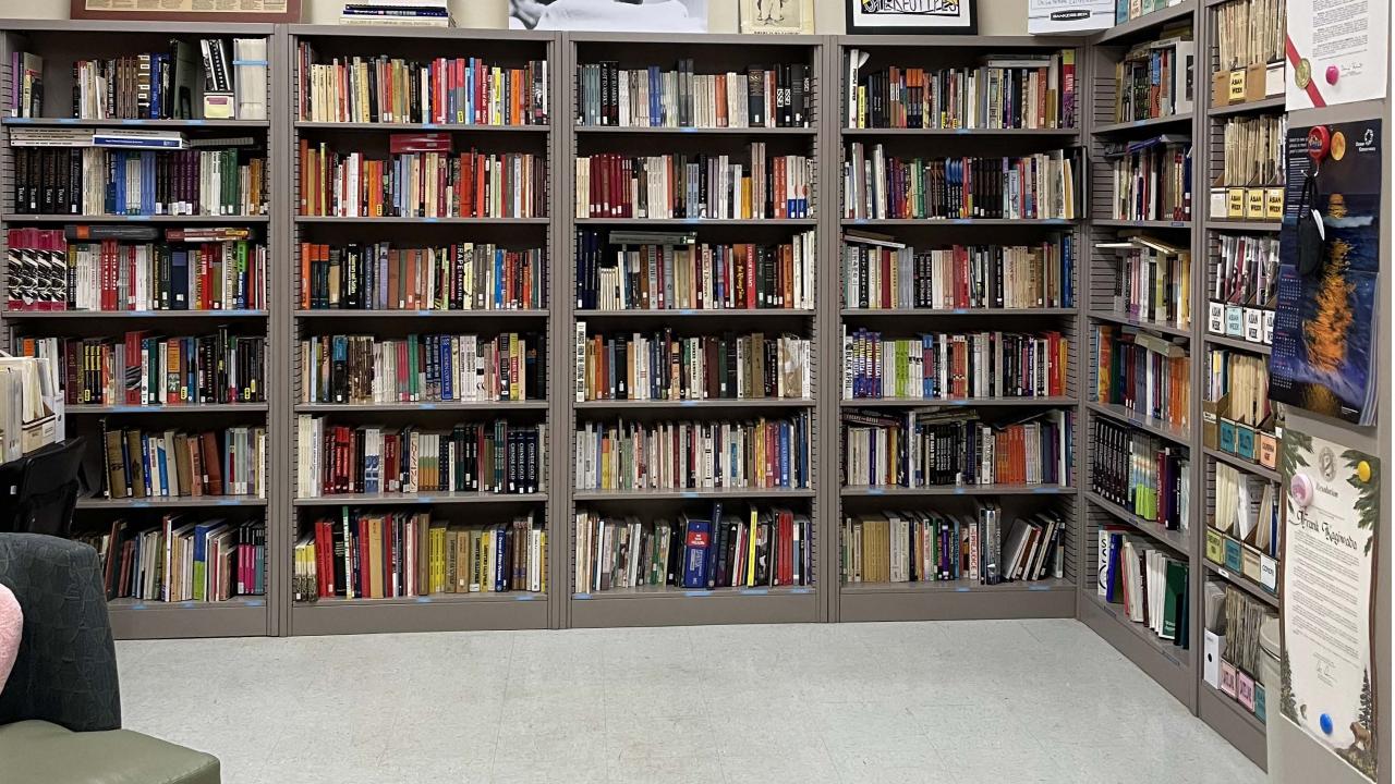 George Kagiwada Library bookshelves 