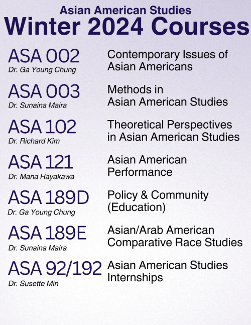 ASA Winter 2024 Course list